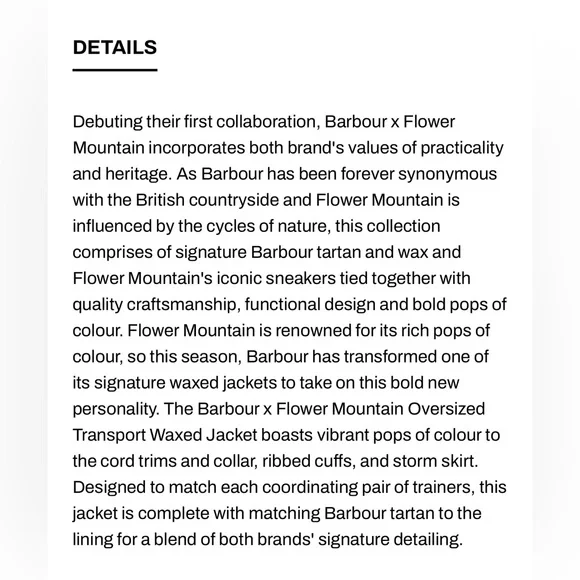 NWT BARBOUR X FLOWER MOUNTAIN Jacket in Black & Yellow - Picture 6 of 12